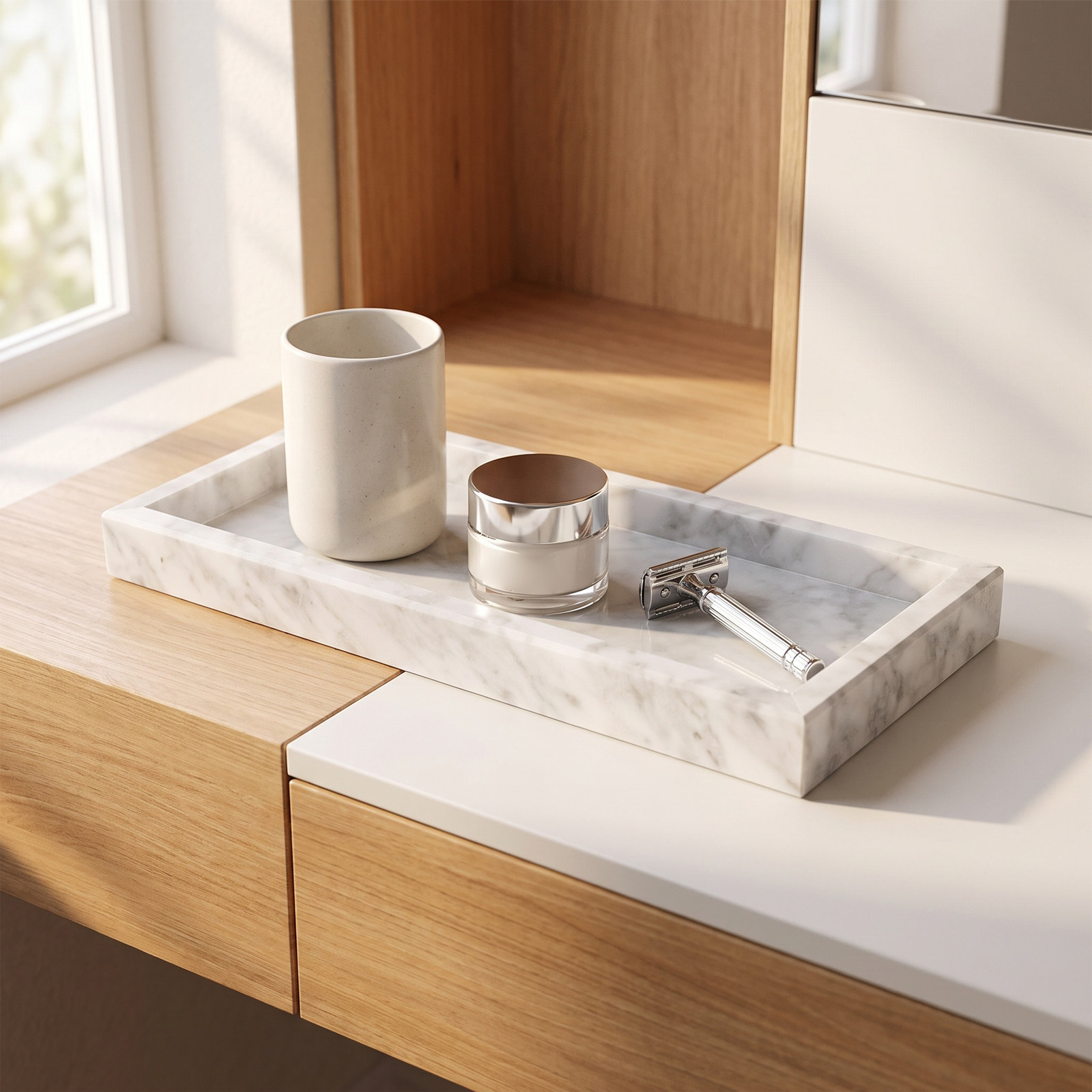 Prostokątny marmurowy tacy 12x – Home Bathroom Organizer recenzja i cena